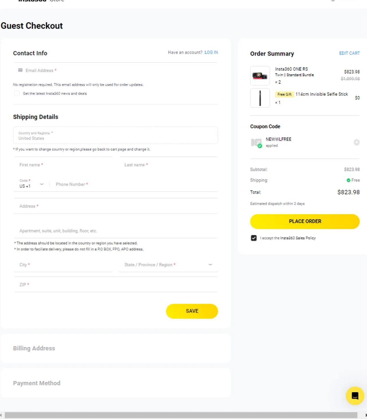 How to apply Insta360 coupon code